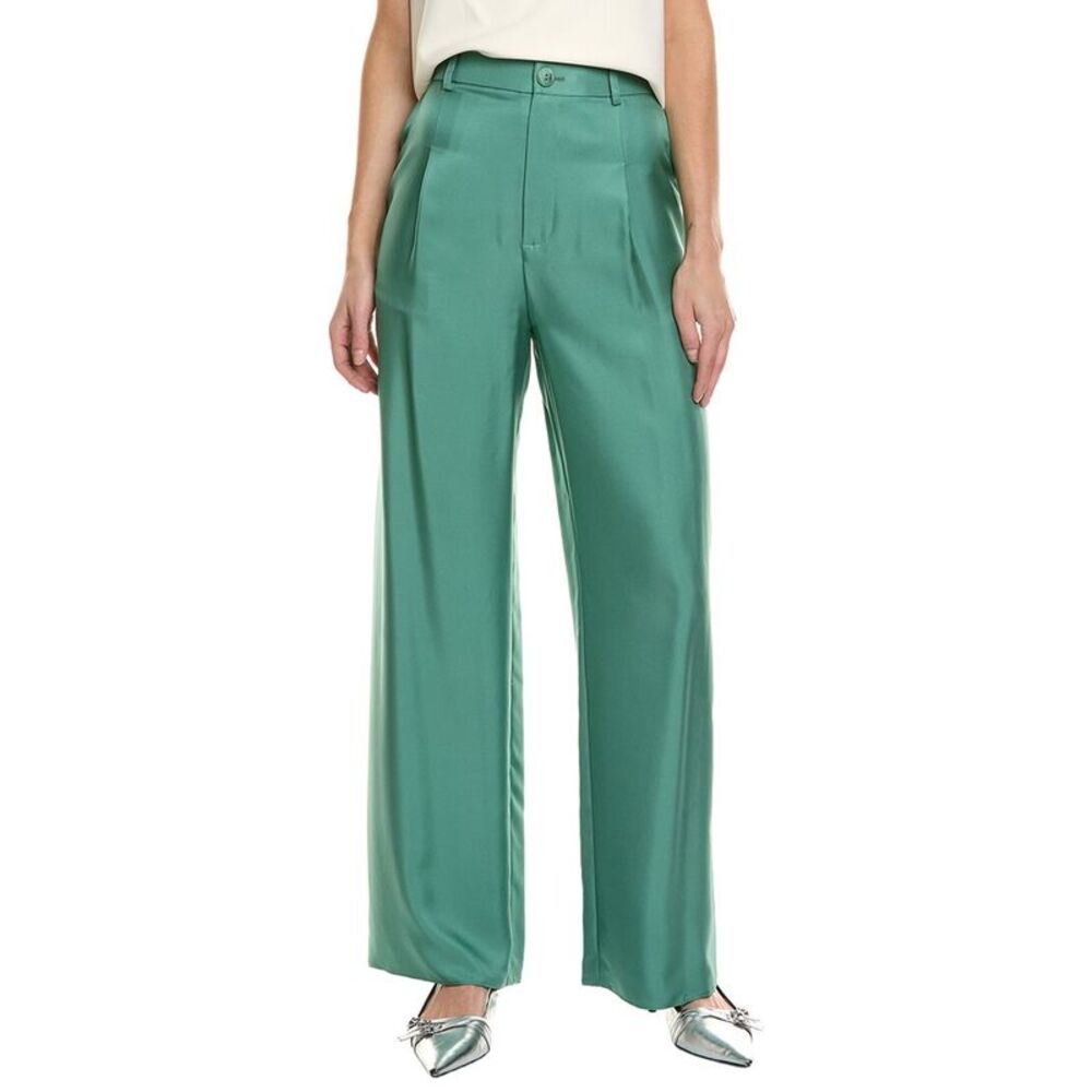 Lapointe Womens  Organic Silk Relaxed Pant, Green